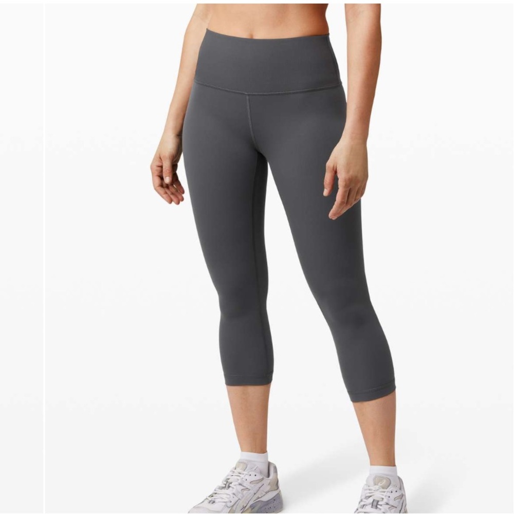 Lululemon Wunder Under Crop (High-Rise) 21" Graphite Grey - Size 2